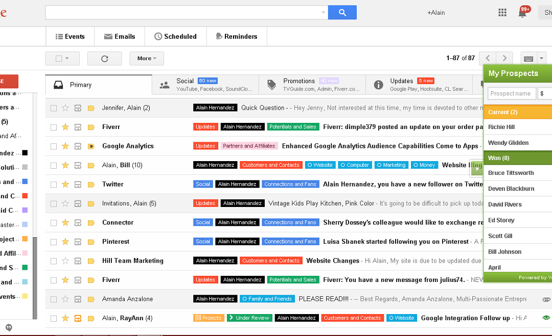 Customer Relationship Management inside Gmail