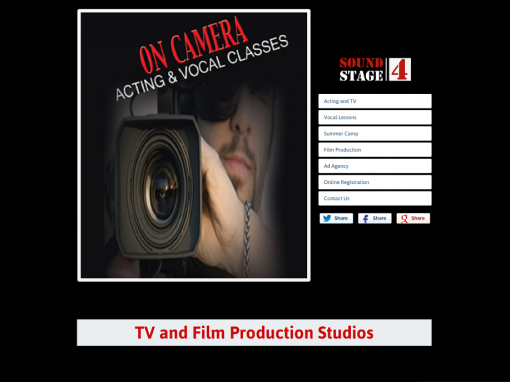 Home Page Website Design for Sound Stage