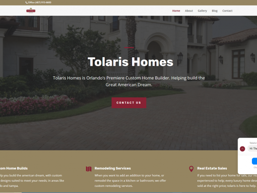 Landing Page Design for Tolaris Homes