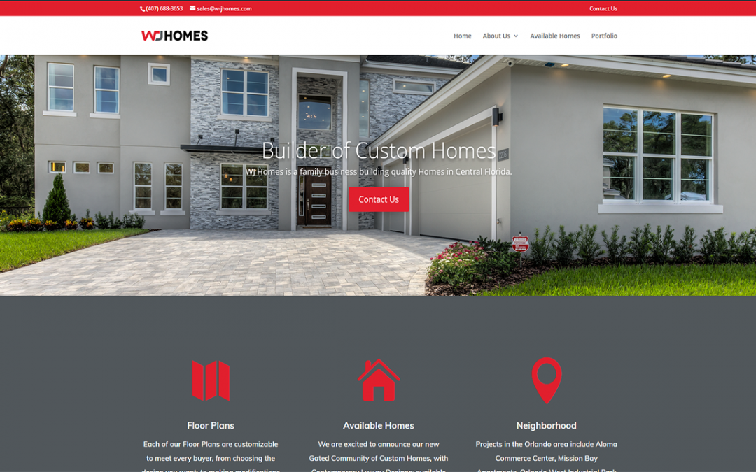 Landing Page Design for WJ Homes